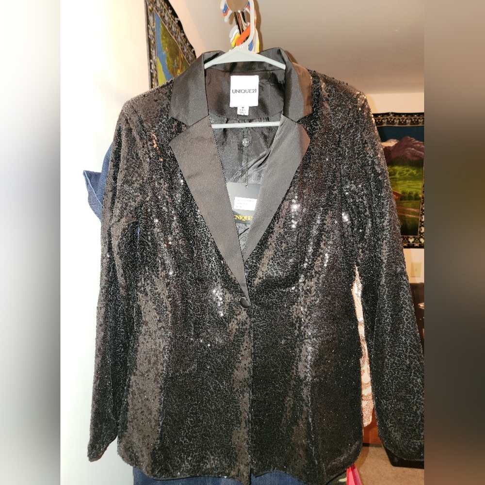 Unique 21 Black Sequin Blazer
